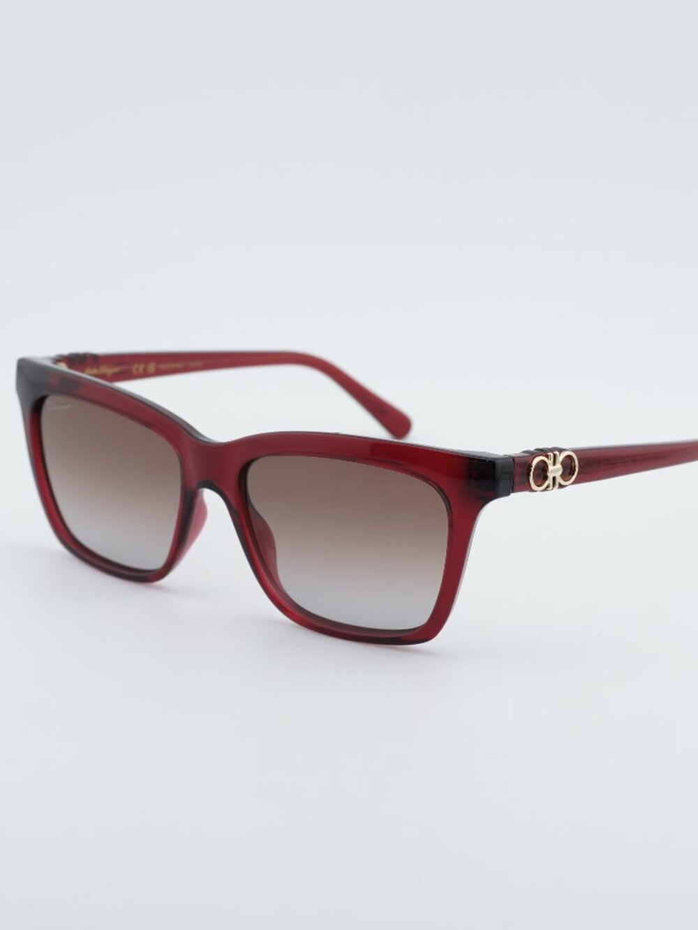 Salvatore Ferragamo SF1027S 655 Sunglasses Wine Square Frame, Brown Lenses
